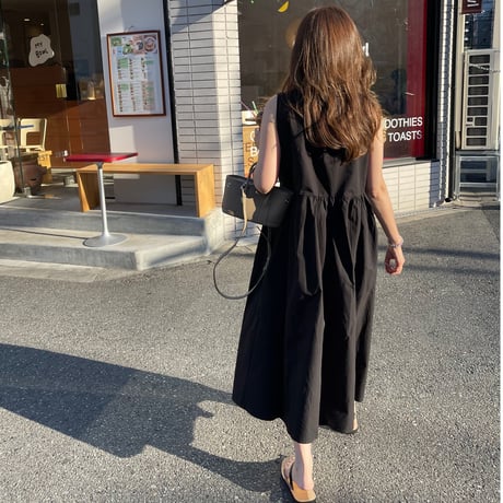 Simple box onepiece(Black)