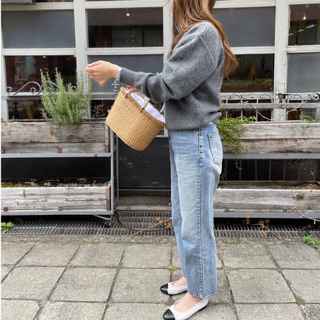 Gold plate basic knit(Charcoal gray)