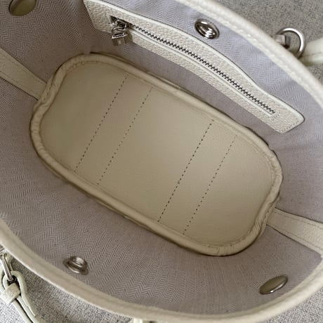Leather mini tote bag(Ivory)