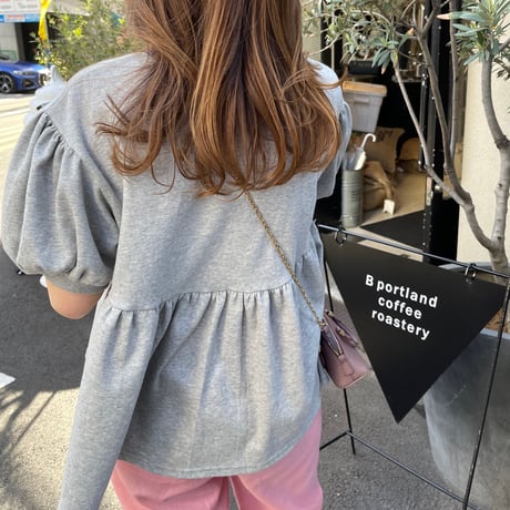 Balloon half sleeve pullover (Gray)