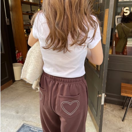 Heart sweat pants (Brown)