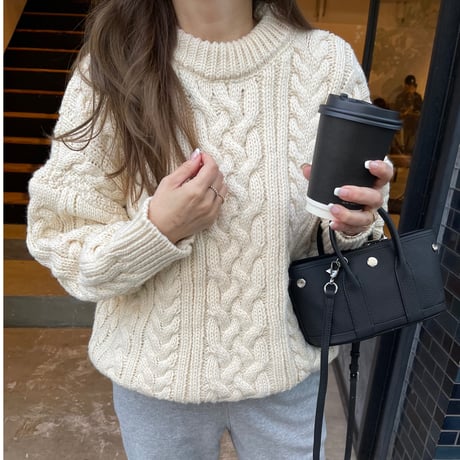 Low gauge cable knit(Ivory)