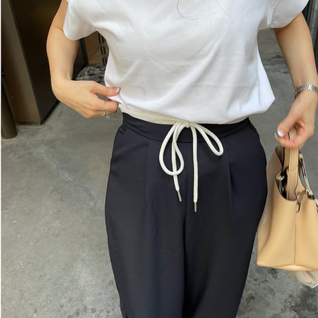 Layered wide pants(Navy)