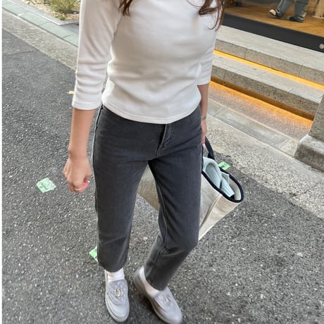 Straight fit ankle denim(Gray)