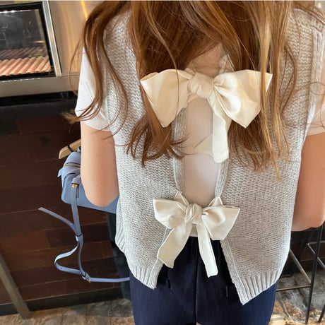 Back Ribbon Vest (Gray)