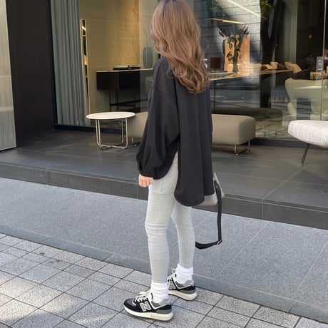 Sideslit long t-shirts(Black)