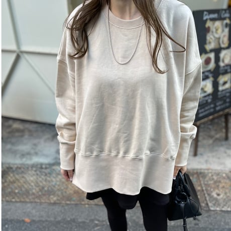 Slit design sweat(Beige)