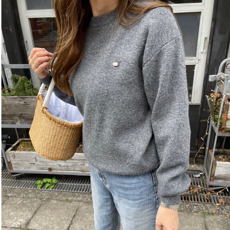 Gold plate basic knit(Charcoal gray)