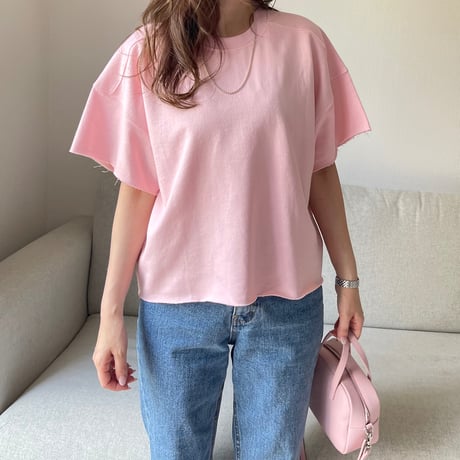 Cropped sweat tops(Pink)