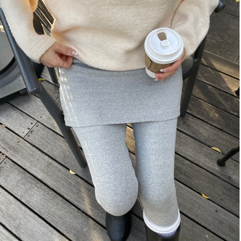 スカート付きレギンス(Light gray) | K