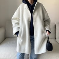 【Hand made】Wool 100% Over coat(Ivory)