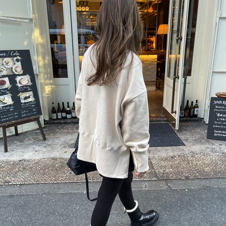 Slit design sweat(Beige)