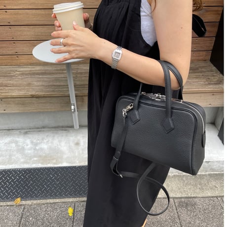 Leather hand bag(Black)