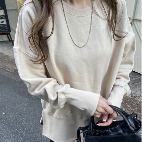 Slit design sweat(Beige)