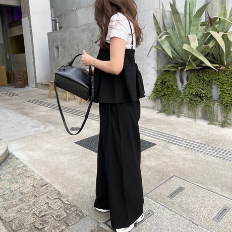 Flare camisole setup(Black)