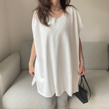 Cutoff sweat mini onepiece(White)