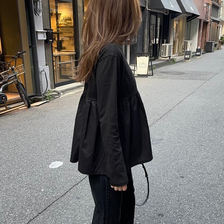 Flare gather tops(Black)