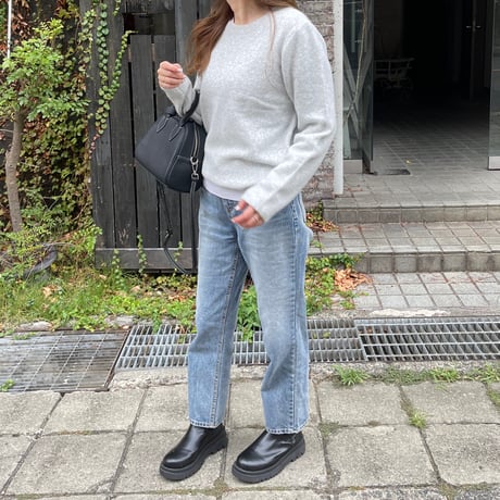 Soft knit pullover( Light gray)