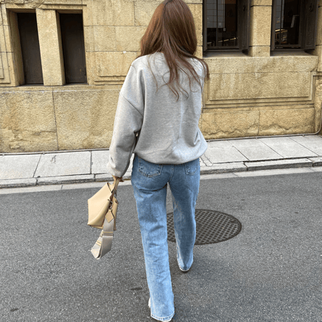 Cotton volume pullover (Gray)