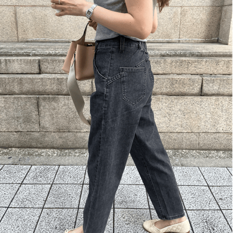 Taperd stretch soft denim(Gray)