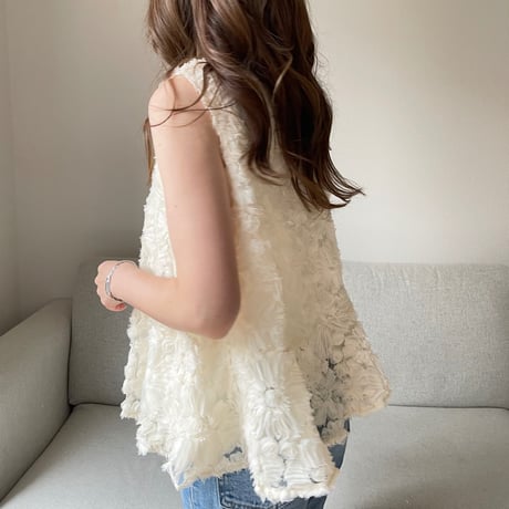 Flower tulle lace tops