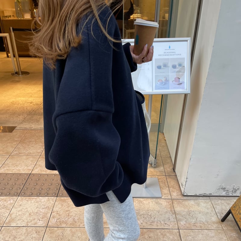 Fleece v-neck pullover(Navy) | K