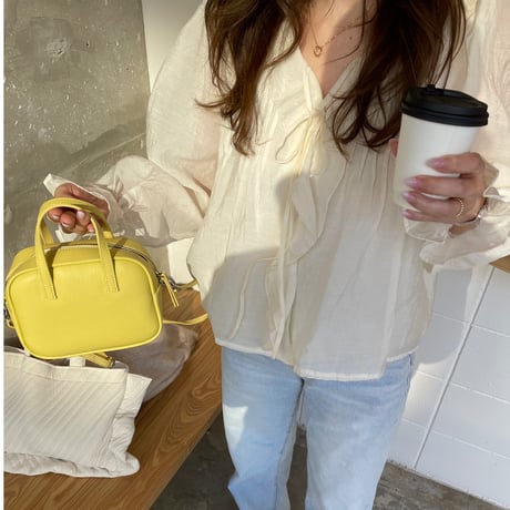Leather mini square bag(Yellow)