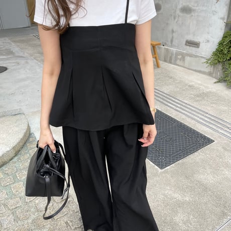 Flare camisole setup(Black)