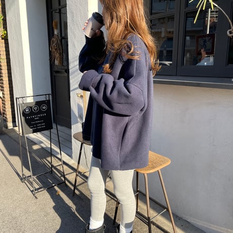 Fleece wide pullover(Navy)