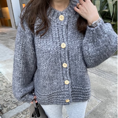 Low gauge volume cardigan(Gray)