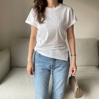 Slit t-shirts(White)