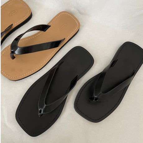 Lather flat sandal