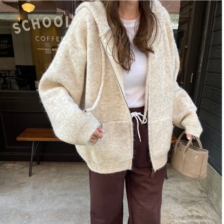 Foodie knit parker (oatmeal)