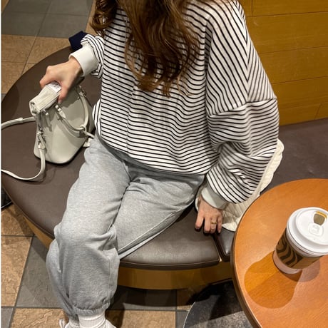 Border long t-shirts(Ivory)