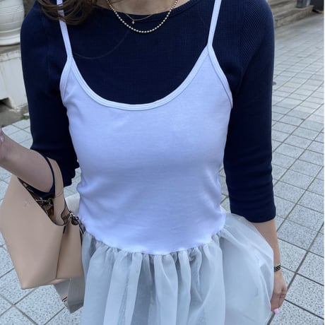 Tulle camisole(White)
