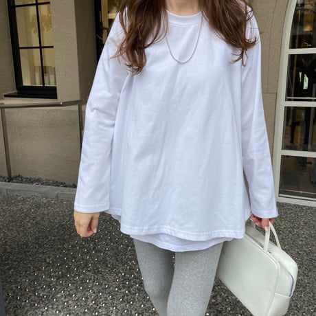 A-line flare t-shirts (White)