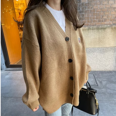 Trad volume cardigan (Brown)