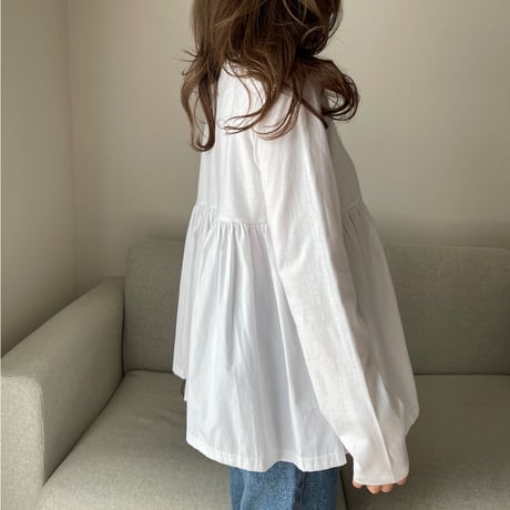 Flare gather tops(White)