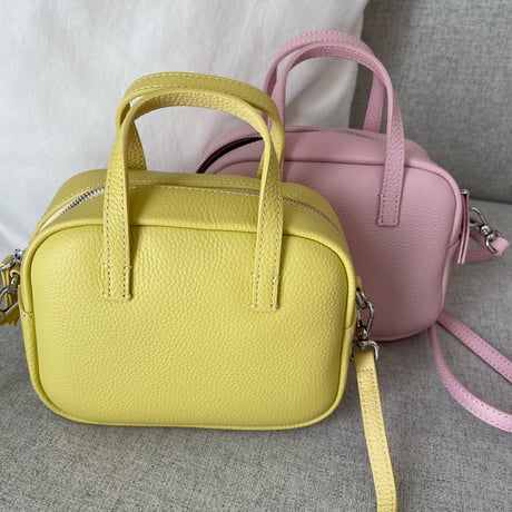 Leather mini square bag(Yellow)
