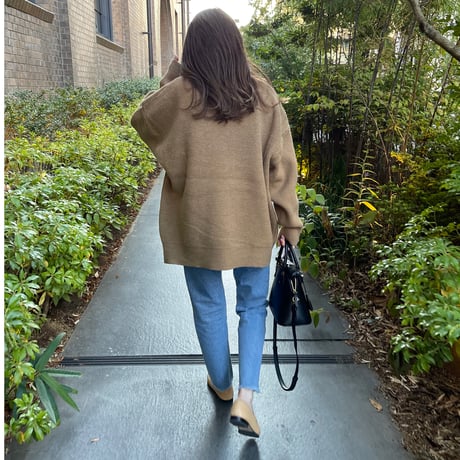 Trad volume cardigan (Brown)