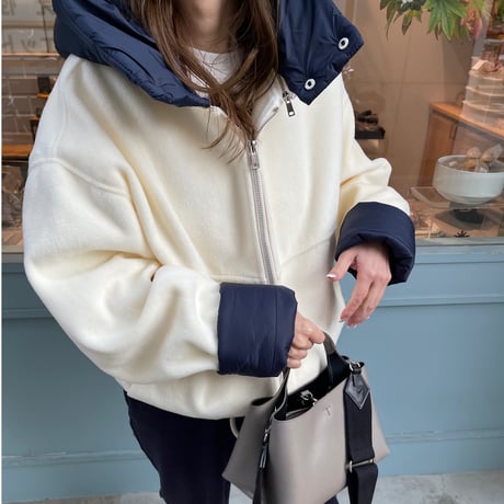 2way wool short coat (Ivory)