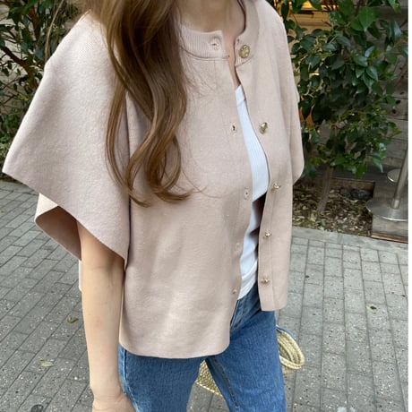 Knit cape cardigan(Beige)