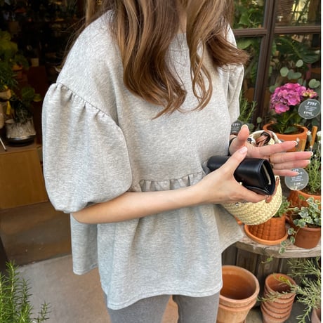 Balloon half sleeve pullover (Gray)