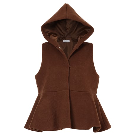 【In the morning】WOOL MOHAIR FLARE VEST(BROWN)