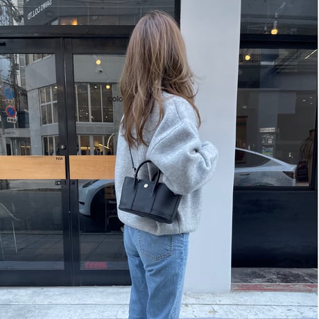 Wool blend crew neck knit(Gray)