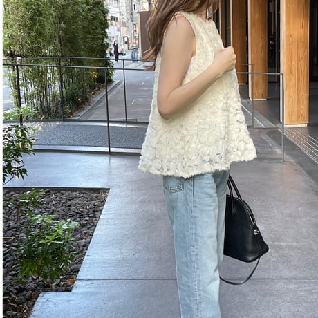 【6月再販】Flower tulle lace tops