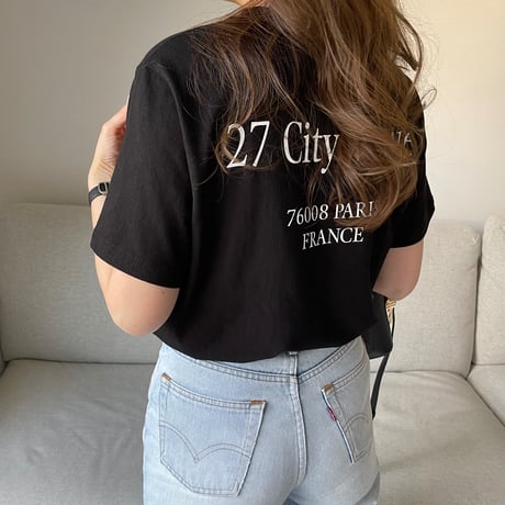 Back print logo t-shirts(Black)
