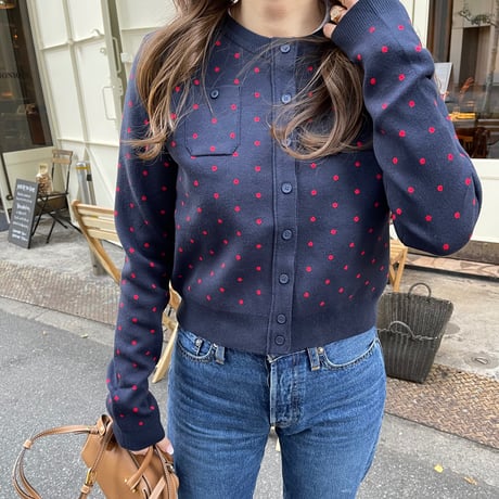 Dot pocket cardigan