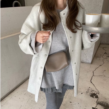 【Hand made】Wool 100% Over coat(Ivory)