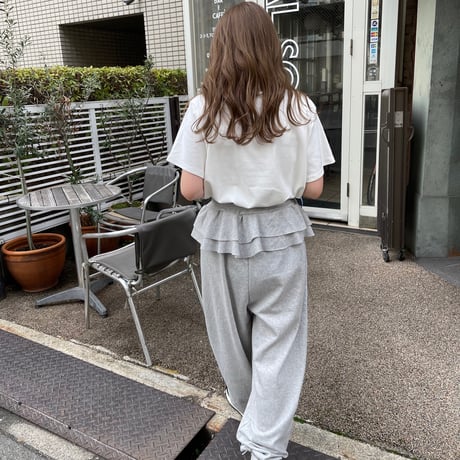 Frill sweat pants(Gray)